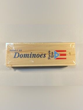 Rubio Puerto Rico Flag Dominoes Set Double Six Wood Box - Sealed New - Read Desc